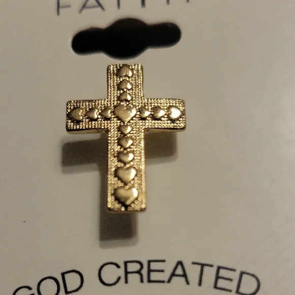 Gold Cross Pin - Picture 2 of 4